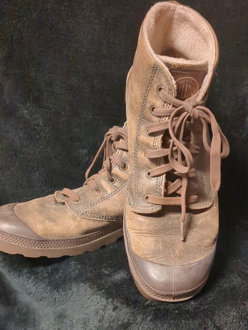 Palladium Brown Lace-Up Leather Hiking Boots